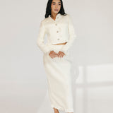 Chloe Tweed Skirt Set - Cream