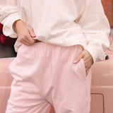 Fancy Fleece Straight Leg Drawstring Pants - Pearl Pink