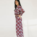 Hope Ruffled Top - Burgundy