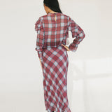 Hope Ruffled Top - Burgundy