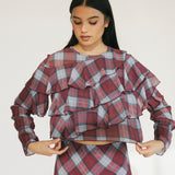 Hope Ruffled Top - Burgundy