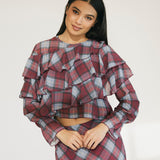 Hope Ruffled Top - Burgundy