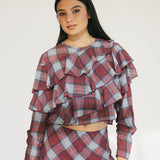 Hope Ruffled Top - Burgundy