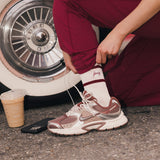 Fancy Flow Stripe Socks - Black Cherry