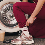 Fancy Flow Stripe Socks - Black Cherry