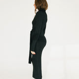 Kelli Mockneck Sweater Maxi Dress - Black