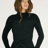 Kelli Mockneck Sweater Maxi Dress - Black