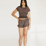 Sylvia Gingham Ruffled Mini Shorts - Red/Green