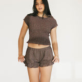 Madi Smocked Gingham Top - Red/Green