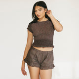 Sylvia Gingham Ruffled Mini Shorts - Red/Green