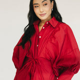 Emma Puff Sleeve Mini Dress - Burgundy