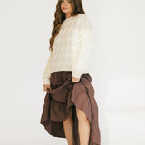 Lexa Tiered Maxi Skirt - Brown