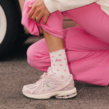 Fancy Heart Ruffle Socks - Fuchsia Pink