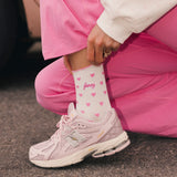Fancy Heart Ruffle Socks - Fuchsia Pink