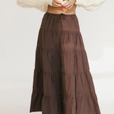 Lexa Tiered Maxi Skirt - Brown