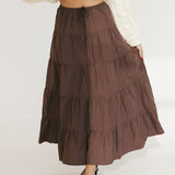 Lexa Tiered Maxi Skirt - Brown