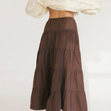 Lexa Tiered Maxi Skirt - Brown