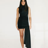 Ariana Ruched Mini Dress - Black