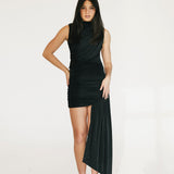 Ariana Ruched Mini Dress - Black