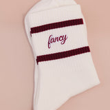 Fancy Flow Stripe Socks - Black Cherry
