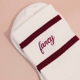 Fancy Flow Stripe Socks - Black Cherry