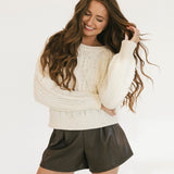 Connie Cable Knit Sweater - Cream