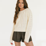 Connie Cable Knit Sweater - Cream