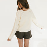 Connie Cable Knit Sweater - Cream