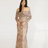 Mckayle Off The Shoulder Maxi Dress - Taupe Animal