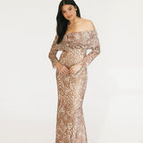 Mckayle Off The Shoulder Maxi Dress - Taupe Animal