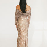 Mckayle Off The Shoulder Maxi Dress - Taupe Animal