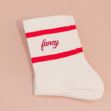 Fancy Flow Stripe Socks - Ruby Red