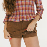 Emely Gingham Smocked Top - Magenta