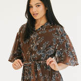 Whitney Floral Print Maxi Dress - Brown