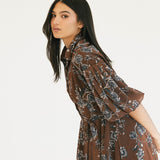 Whitney Floral Print Maxi Dress - Brown