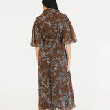 Whitney Floral Print Maxi Dress - Brown