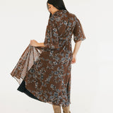 Whitney Floral Print Maxi Dress - Brown