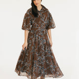 Whitney Floral Print Maxi Dress - Brown