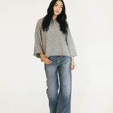 Olivia Sweater Top - Silver