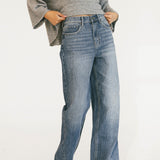 Cello High Rise Wide Leg Pants - Medium Wash