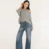 Cello High Rise Wide Leg Pants - Medium Wash