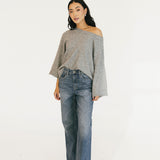 Olivia Sweater Top - Silver