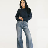 Allie Cable Knit Sweater - Navy