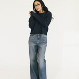 Allie Cable Knit Sweater - Navy