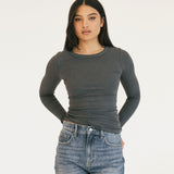 Madi Long Sleeve Top - Dark Grey