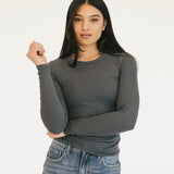 Madi Long Sleeve Top - Dark Grey