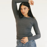 Madi Long Sleeve Top - Dark Grey