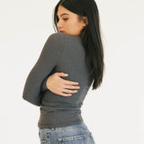 Madi Long Sleeve Top - Dark Grey