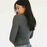 Madi Long Sleeve Top - Dark Grey