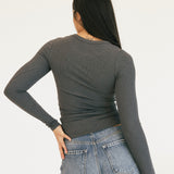 Madi Long Sleeve Top - Dark Grey